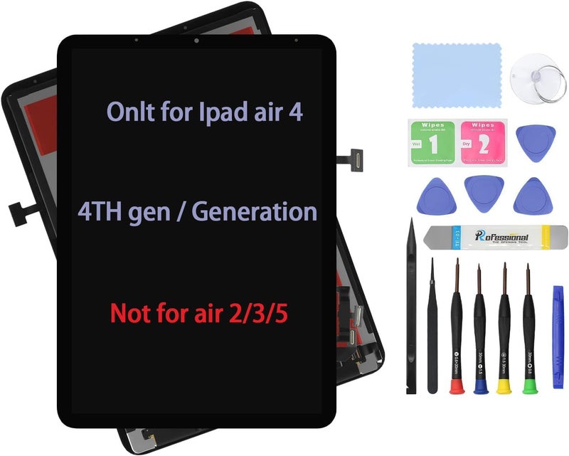 ARUISIFX استبدال شاشة LCD بحجم 10.9 بوصة لجهاز iPad Air 4 الجيل الرابع A2316 A2072 A2324 A2325 2020 مجموعة إصلاح متميزة (غير متوافق مع Air 2/3/5) - Image 1